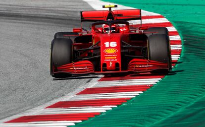 Charles Leclerc, en el circuito de Spielberg, Austria