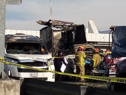 Accidente  en la carretera San Marcos, dirección a la Ciudad de México.