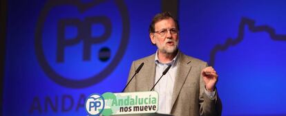 Mariano Rajoy interviene en un acto en Marbella (Málaga).