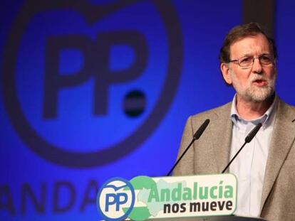 Mariano Rajoy interviene en un acto en Marbella (Málaga).