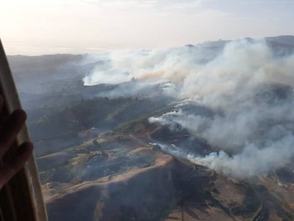 Vista aérea de uno de los incendios que asoló Gran Canaria.