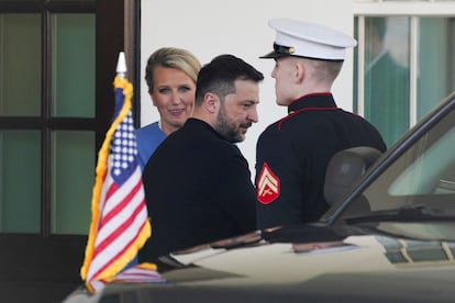 El presidente ucranio se marcha tras su reunin con Trump en la Casa Blanca, en Washington.