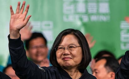 La presidenta de Taiwán, Tsai Ing-wen, tras su reelección en enero de 2020.