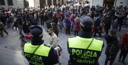 Police in central Madrid over the Christmas period.