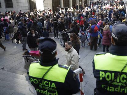 Police in central Madrid over the Christmas period.
