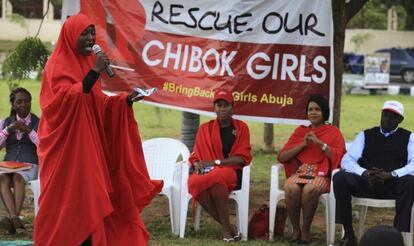 Una protesta contra el secuestro de las estudiantes nigerianas, en Abuya.