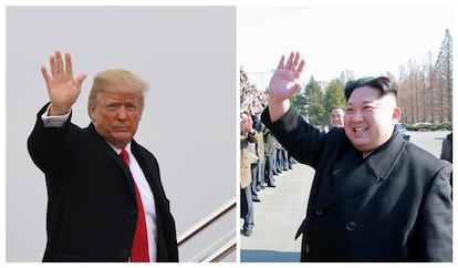 Una combinación de imágenes de Donald Trump y Kim Jong-Un