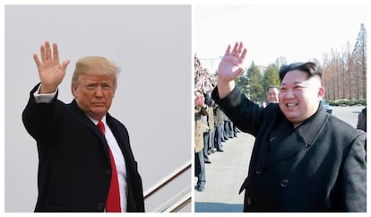 Una combinaci&oacute;n de im&aacute;genes de Donald Trump y Kim Jong-Un 