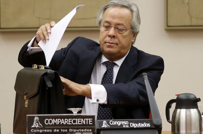 El presidente de la SEPI, ayer durante su comparecencia en el Congreso.