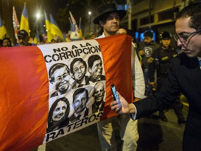 Una protesta en Perú en contra del Fujimorismo. 