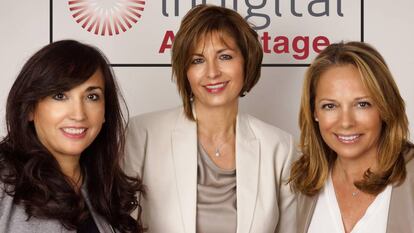 Joana Sánchez, Sylvia Taudien y Mireia Ranera, socias de la empresa Indigital.