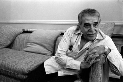 El escritor Gabriel García Márquez, durante una entrevista en 1990.
