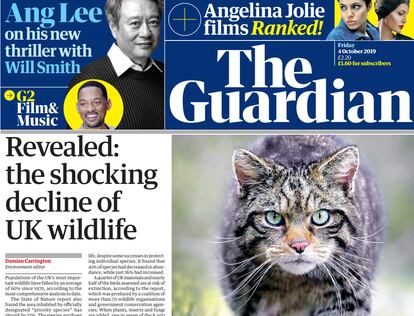 Portada del diario 'The Guardian'.