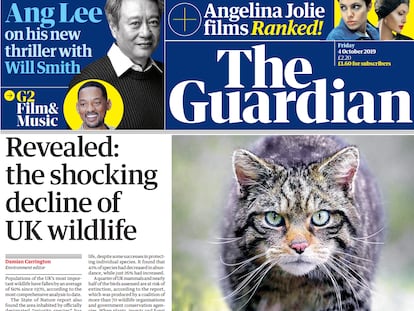 Portada del diario 'The Guardian'.