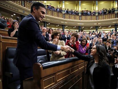 Pedro Sánchez, nesta terça-feira, no Congresso espanhol.