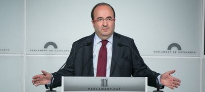 Miquel Iceta (PSC) atiende a los medios. J.