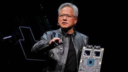 El consejero delegado de Nvidia, Jensen Huang, en un evento de la compañía el pasado mes de junio.