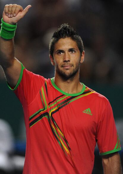 Fernado Verdasco celebra su victoria ante Nishikori