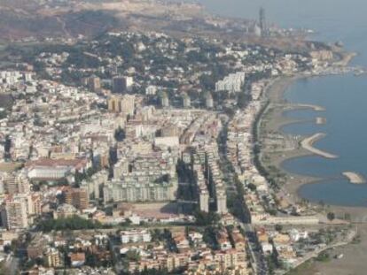 Vista aérea de la zona de Pedregalejo, a las afueras de Málaga.