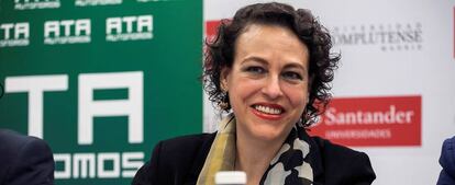 La ministra de Trabajo, Magdalena Valerio, durante el curso Nuevos retos para autónomos y emprendedores.