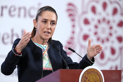 Claudia Sheinbaum en el Palacio Nacional de Ciudad de México.