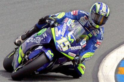 Sete Gibernau, durante su participación en los entrenamientos oficiales del GP de Francia.