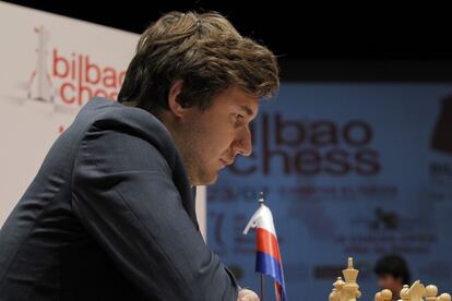 Serguéi Kariakin, durante la reciente Final de Maestros de Bilbao