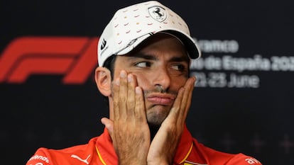 Carlos Sainz, durante la rueda de prensa ofrecida el jueves en el Circuito de Barcelona Cataluña en Montmeló.