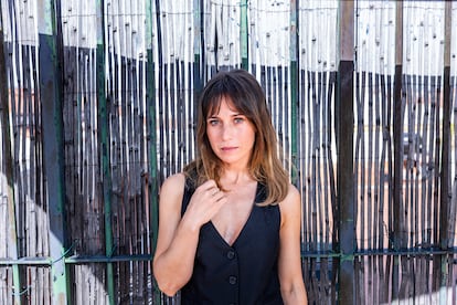 La actriz Marta Etura, en una azotea del centro de Madrid el 9 de mayo.