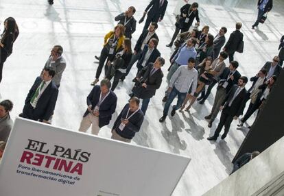 Ambiente previo al foro tecnológico e iberoamericano de EL PAÍS.