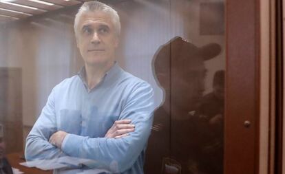 El inversor estadounidense y fundador del fondo Baring Vostok, Michael Calvey, en febrero en un tribunal de Moscú.