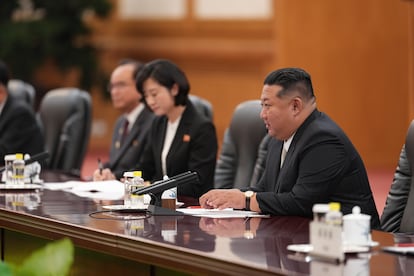 El presidente de Corea del Norte, Kim Jong-Un, en el Gran Palacio del Pueblo el pasado 4 de septiembre en Pekín.