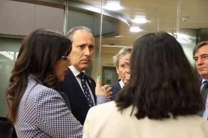 Eugenio Ribón, decano del ICAM, en una reunión convocada por la Consejería de Justicia de Madrid, para recuperar el retraso acumulado tras la huelga de los letrados de la Administración de Justicia.