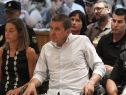 Otegi, en el banquillo de la sala de juicios de la Audiencia Nacional.