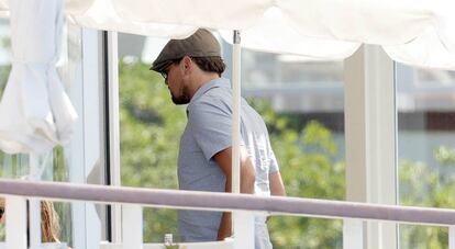 Leonardo DiCaprio, en el H&ocirc;tel du Cap-Eden-Roc, antes de ir a la fiesta.