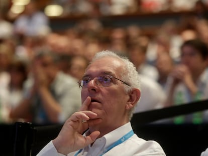 El ministro de Hacienda de Colombia, José Antonio Ocampo, durante el Congreso Empresarial Colombiano de la Asociación Nacional de Industriales (ANDI), en agosto.