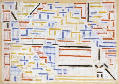 Bart von der Leck, 'Estudo para composição nº7 e nº8' (1917), 'gouache' sobre papel de decalque.