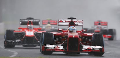 Fernando Alonso durante el entrenamiento.