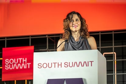 La presidenta de la Comunidad de Madrid, Isabel Díaz Ayuso, durante su intervención en South Summit.
