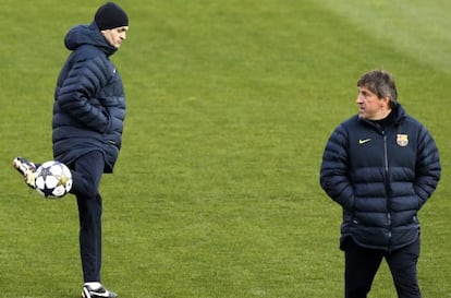 Vilanova y Roura, en el entrenamiento en Par&iacute;s.