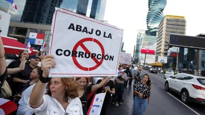 Protesta contra la corrupción en Ciudad de Panamá.