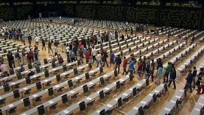 Candidatos en un examen para acceder a plazas de empleo público.