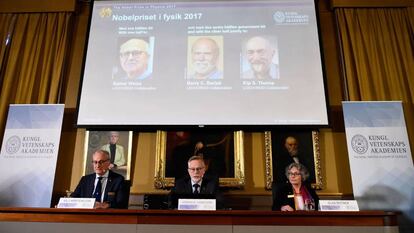 Presentaci&oacute;n del Nobel de F&iacute;sica en 2017.