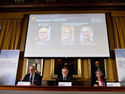 Presentaci&oacute;n del Nobel de F&iacute;sica en 2017.