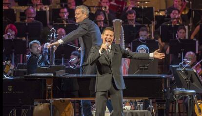 Michael Feinstein durante su actuación en el Palau de la Música de Barcelona.