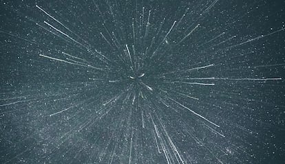 Lluvia de estrellas vistas desde el espacio