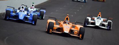 Fernando Alonso, durante la carrera de Indy 500