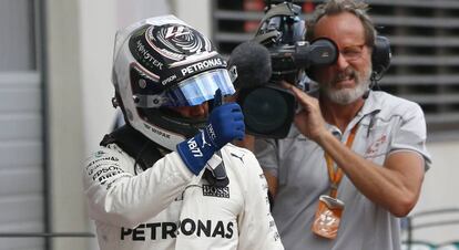 Valtteri Bottas, despu&eacute;s de lograr la pole en el GP de Austria.