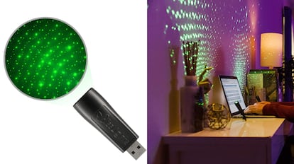 Este gadget que emite luz hacia las paredes y techo se puede cargar mediante puerto USB.