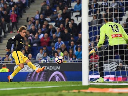 Griezmann marca el gol del Atl&eacute;tico.